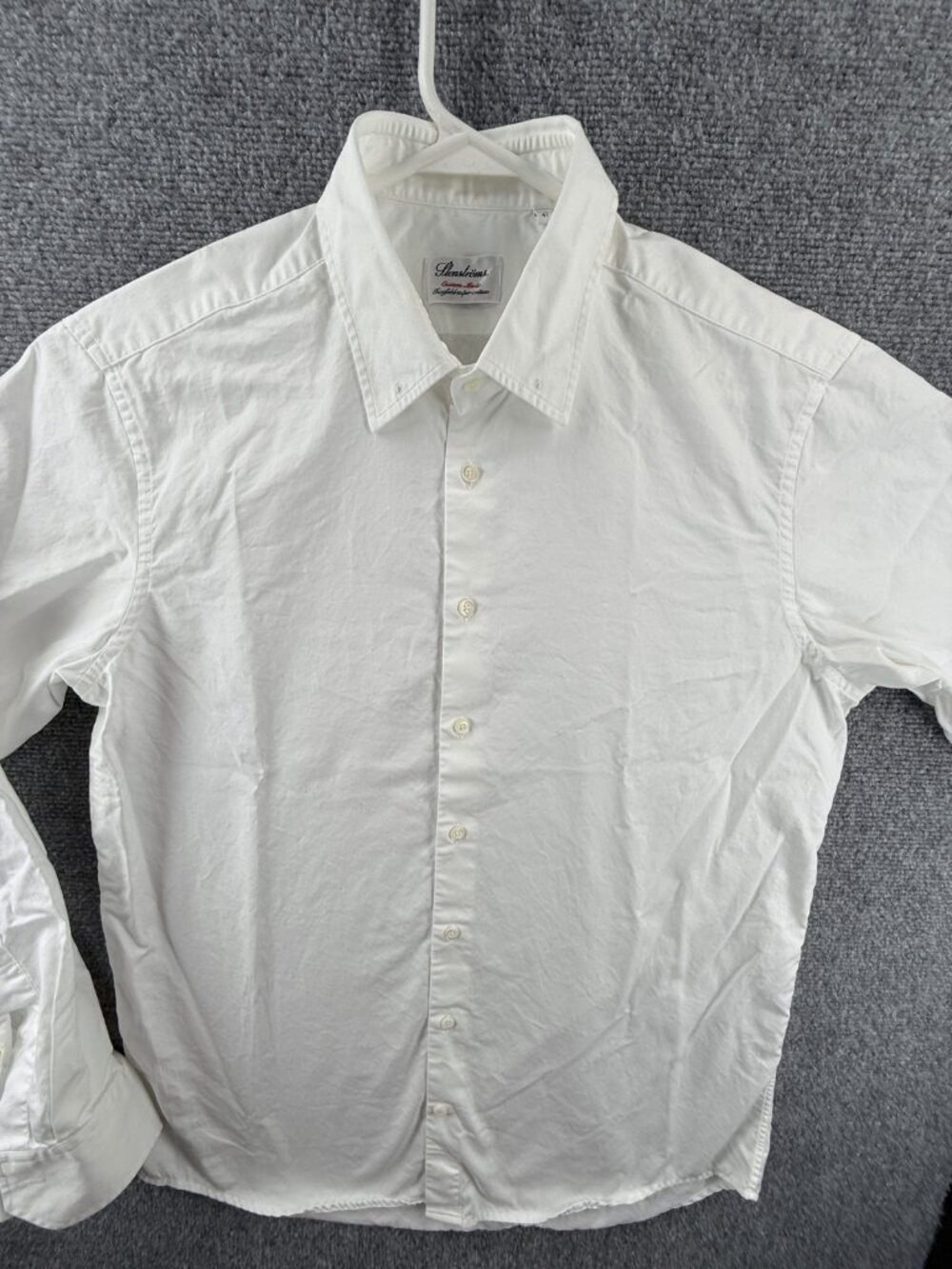 Stenstroms Collar Bar Eyelets Custom Made Button Up All Cotton Twofold Super